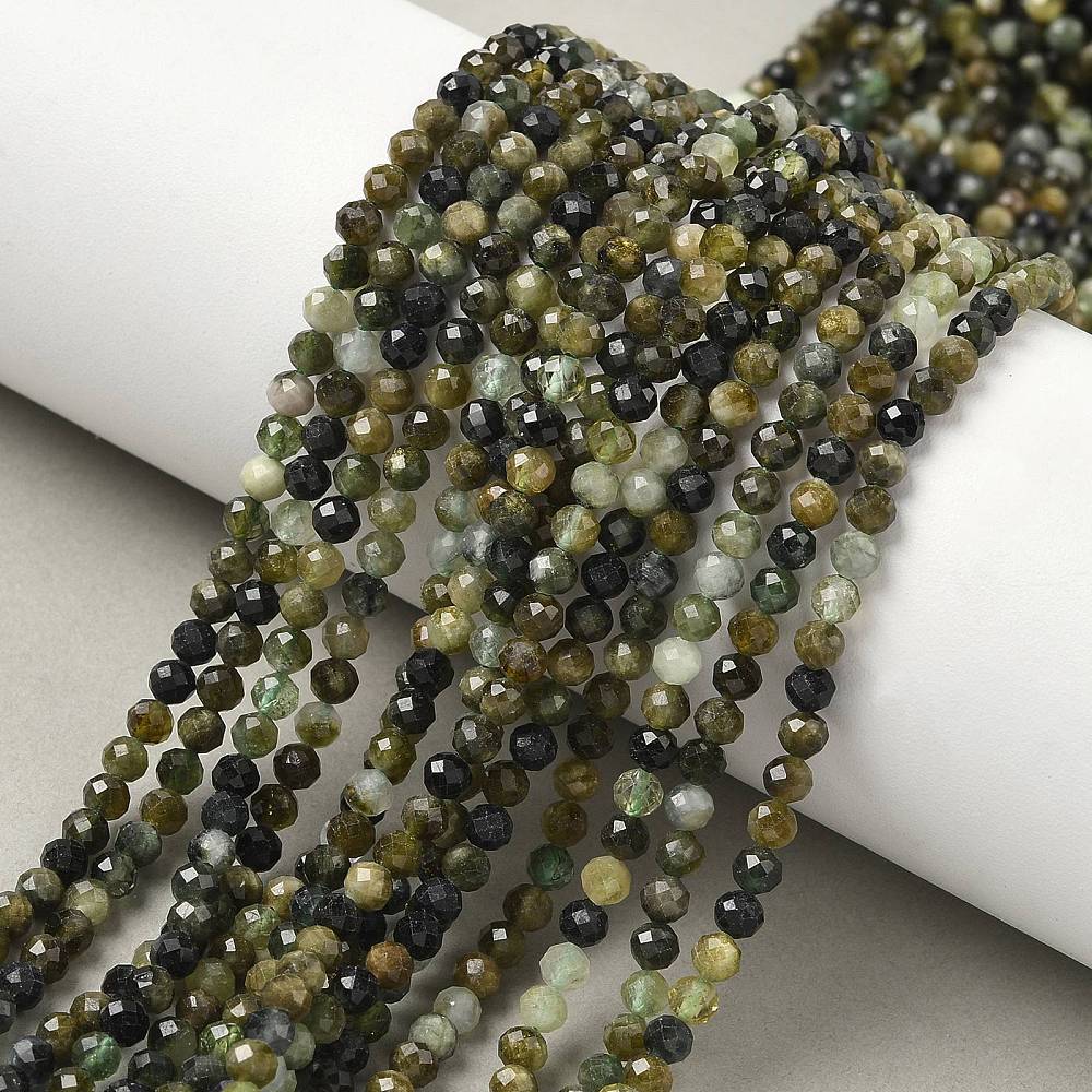 Turmalin Perler – Grøn, Facetteret (3mm) - Uniq Perler - 114319