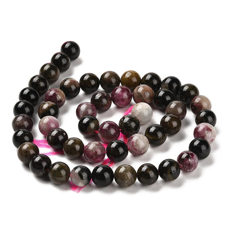 Turmalin Perler – Mørke Nuancer, Runde (7,8 - 8,8mm) - Uniq Perler - 115422