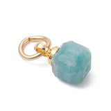 Tourmaline Pendant – Faceted, Color Mix, Gold-plated Steel (8.5x5.5mm) 10 pcs. - Uniq Perler - 