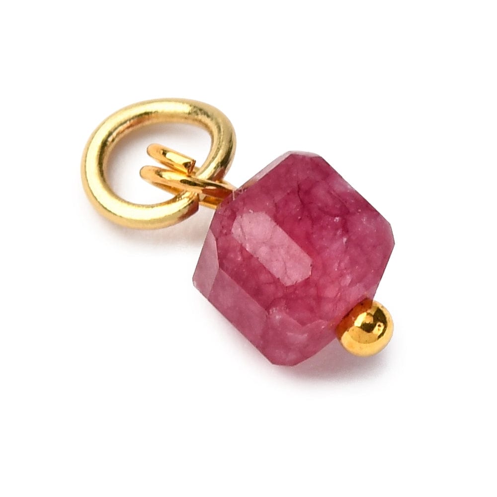 Turmalin Vedhæng – Facetteret, Farve Mix, Forgyldt Stål (9,5x6mm) 10 stk - Uniq Perler - 116167