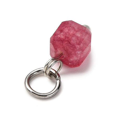 Turmalin Vedhæng – Facetteret, Farve Mix, Stål (9,5x6mm) 10 stk - Uniq Perler - 116166