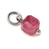 Turmalin Vedhæng – Facetteret, Farve Mix, Stål (9,5x6mm) 10 stk - Uniq Perler - 116166