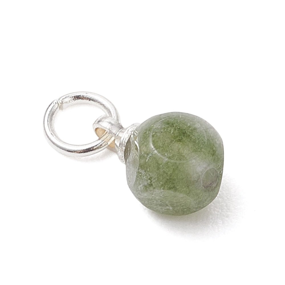 Turmalin Vedhæng – Mix Farver - Stål ophæng Sølvfarvet (6 stk) - Uniq Perler - 