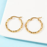 Tvistet Creoler – 18K Forgyldt Stål (25mm) - Uniq Perler - 585843