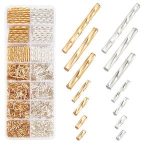 Gedrehte Glasröhrchenperlen – Mix Größen, ca. 1606 Stück - Uniq Perler - 114836