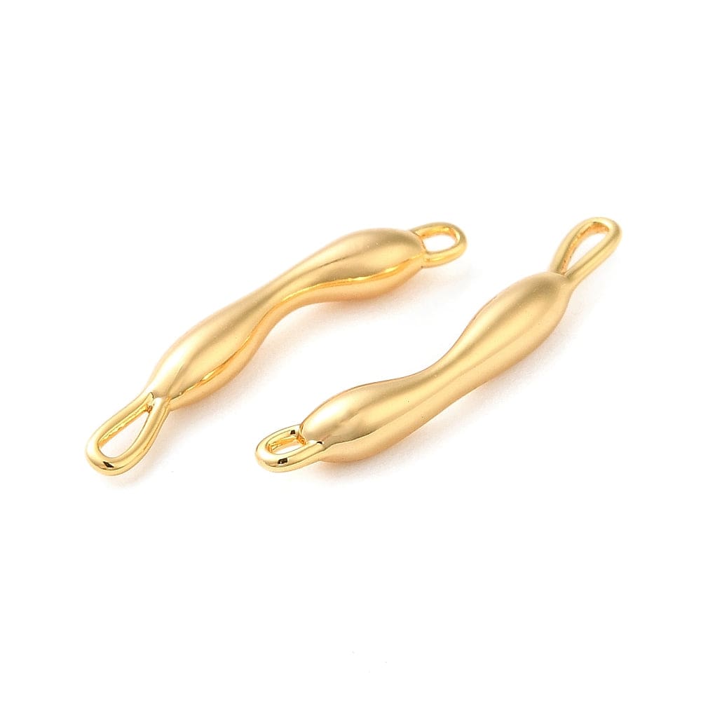 Tvistet Mellemled, 18K Forgyldt, 20x4x3mm - Uniq Perler - 3747273