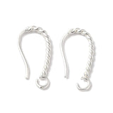 Tvistet Ørekroge Med Øje, Langtidsholdbar Forsølvet, (18x1,4mm) - Uniq Perler - 489237