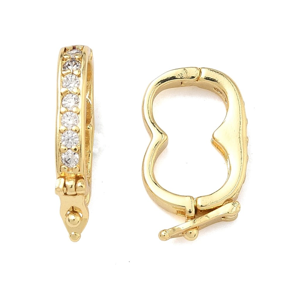 Twister Lås/Fold over Lås– Zirkonia Forgyldt (18.5mm) - Uniq Perler - 117628