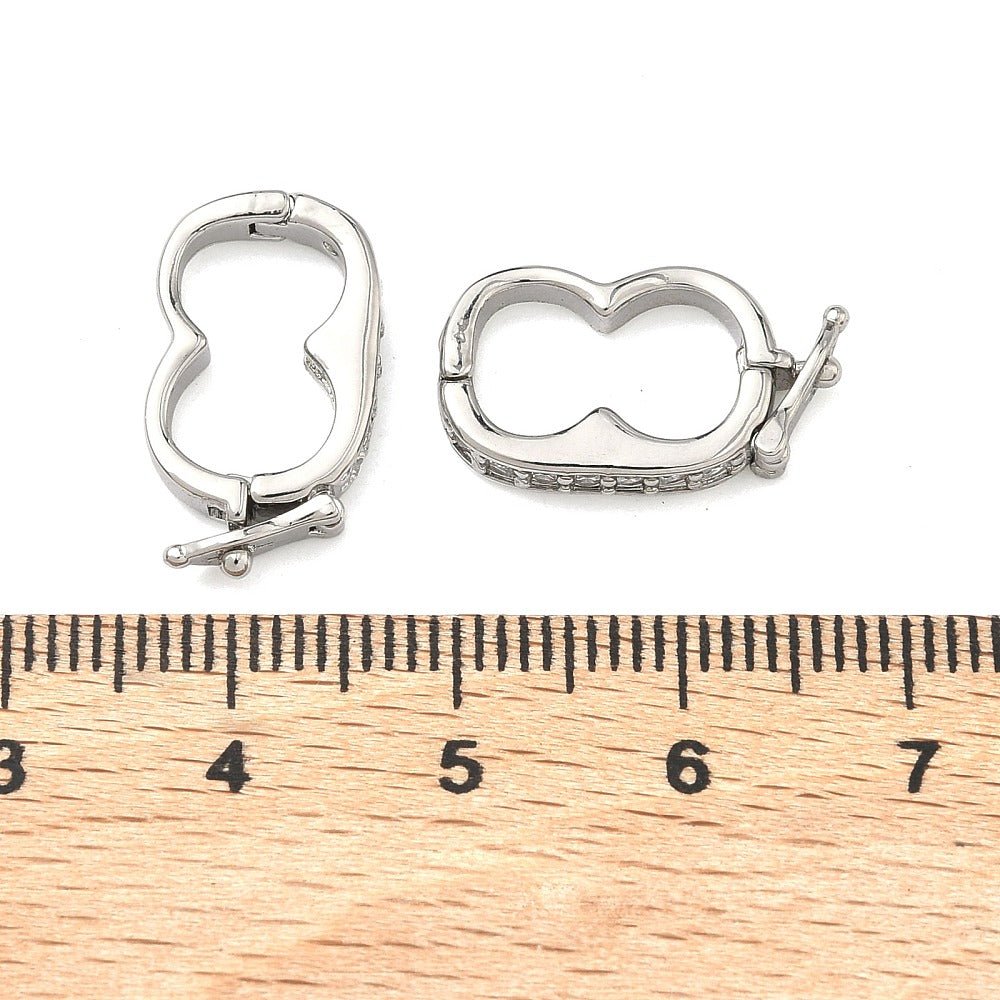 Twister Lås/Fold over Lås– Zirkonia Platinium (18.5mm) - Uniq Perler - 117626