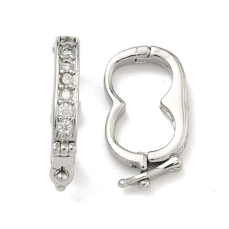 Twister Lås/Fold over Lås– Zirkonia Platinium (18.5mm) - Uniq Perler - 117626