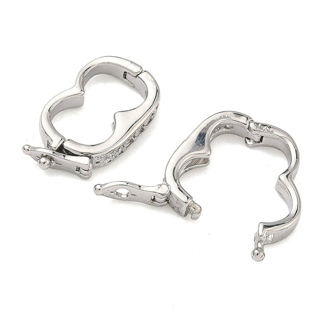 Twister Lås/Fold over Lås– Zirkonia Platinium (18.5mm) - Uniq Perler - 117626