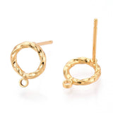 Twistet Ørestikker – 18 Karat langtidsholdbar Forgyldt (10x8mm) - Uniq Perler - 116956