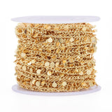 Tynd Panser Kæde Med Runde Vedhæng, 18K Langtidsholdbar Forgyldt, 3x2x1mm - Uniq Perler - 391840