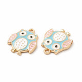 Ugle Vedhæng Med Farvet Emalje, 6 Stk - Uniq Perler - 0000014811