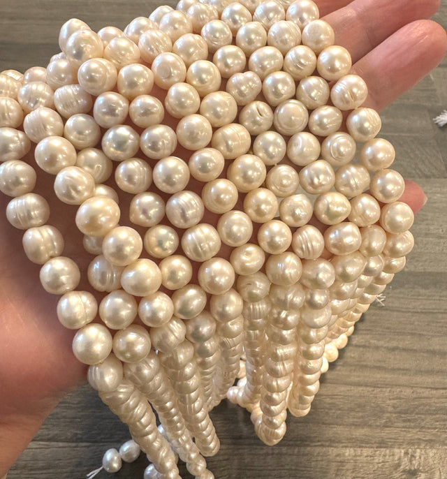 Uniq Perler Ferskvandsperler Ferskvandsperler, Grade A, 8-9mm