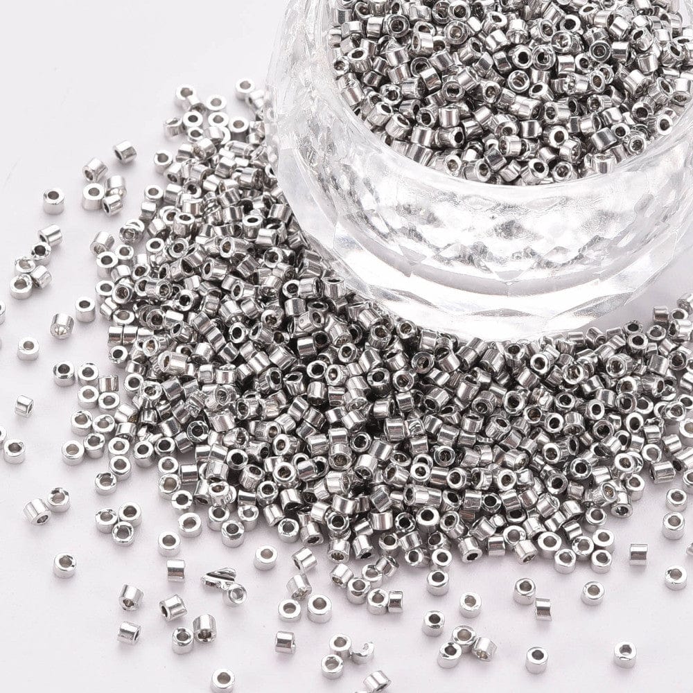 Uniq Seed Beads, Metallic Silver, 1,5x2mm, 10g - Uniq Perler - 120991