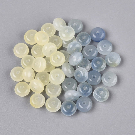 UV Farveskiftende Glasperler – Lysegul, Rondel (8x5mm) 100 stk. - Uniq Perler - 125826
