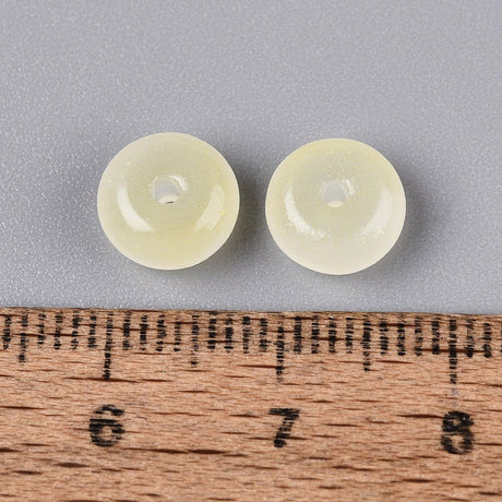 UV Farveskiftende Glasperler – Lysegul, Rondel (8x5mm) 100 stk. - Uniq Perler - 125826