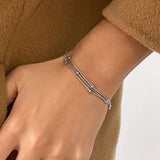 Vandfast 3 Dobbelt Armbånd – Stål (17+5cm) - Uniq Perler - 115191