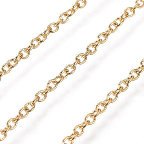 Wasserdichte Ankerkette – 18K Vergoldet Stahl (2x1,5x0,4mm), 25m - Uniq Perler - 620352