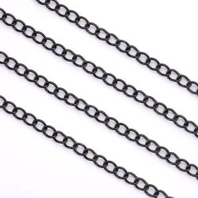 Water-resistant Anchor Chain, Black, Steel, 4mm, 1m - Uniq Perler - 17347
