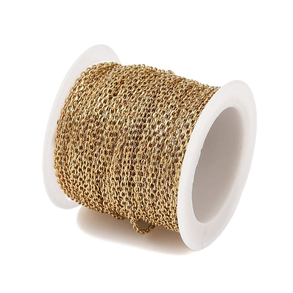 Vandfast Ankerkæde – Forgyldt Stål (2,5x1,5x0,5mm) - Uniq Perler - 113817