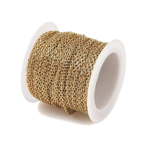 Vandfast Ankerkæde – Forgyldt Stål (2,5x1,5x0,5mm) - Uniq Perler - 113817