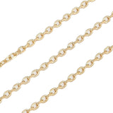 Vandfast Ankerkæde – Forgyldt Stål (2,5x1,5x0,5mm) - Uniq Perler - 113817