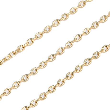 Vandfast Ankerkæde – Forgyldt Stål (2,5x1,5x0,5mm) - Uniq Perler - 113817