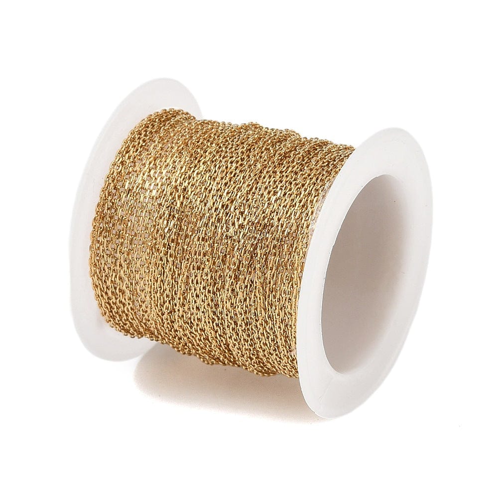 Vandfast Ankerkæde – Forgyldt Stål (2x1x0,2mm) - Uniq Perler - 113818