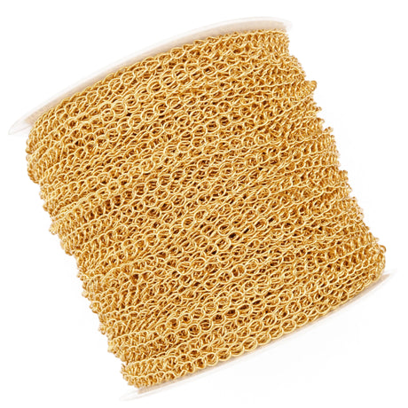 Vandfast Ankerkæde, Forgyldt Stål, (4mm, 1 Meter) - Uniq Perler - 