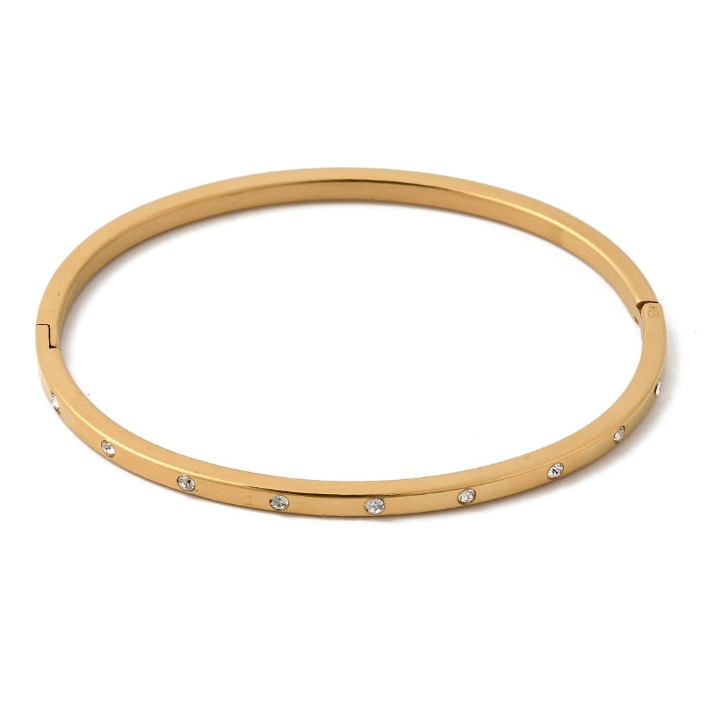 Water-resistant Bracelet With Rhinestones – 18K Gold-plated Steel