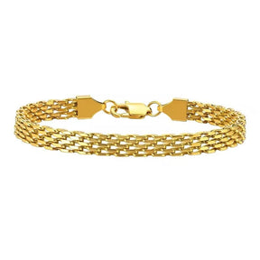 Water-resistant Bracelet - 18K Gold-plated Steel, (15.5 - 16cm) - Uniq Perler - 115172