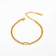 Vandfast Armbånd – 18K Forgyldt Stål Med Zirkonia (16+5cm) - Uniq Perler - 113808