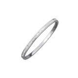 Vandfast Armbånd – Bangle ovalt, Forsølvet stål og zirkonia sten. - Uniq Perler - 64478