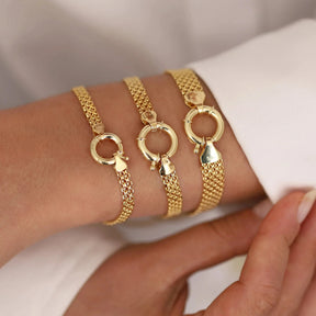 Water-resistant Bracelet – (Gold-plated Steel 18 cm) - Uniq Perler - 