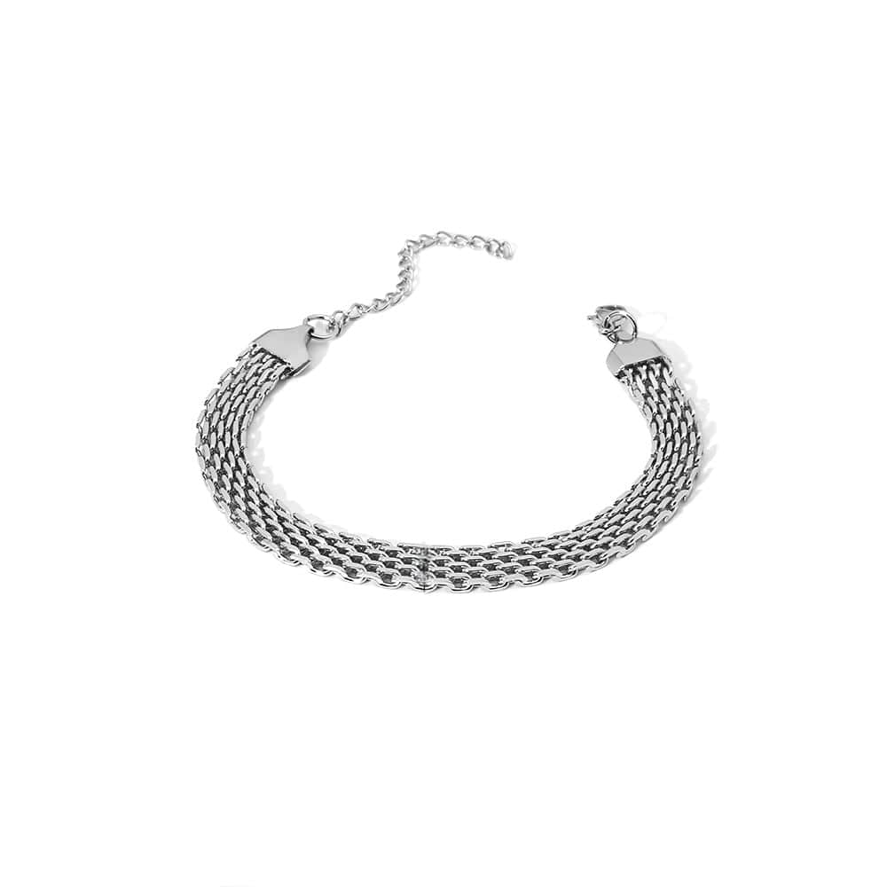 Vandfast Armbånd - Stål (15,5 - 16cm + 5cm) - Uniq Perler - 115177