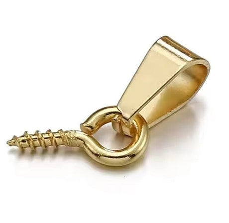 Vandfast Bail Vedhæng - Forgyldt Stål (10x5mm, 5 stk) - Uniq Perler - 113868