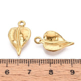 Vandfast Blad Vedhæng – 18K Forgyldt Stål (19x11mm) 2 stk. - Uniq Perler - 116004