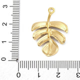 Vandfast Blad Vedhæng Med Abalone Shell – 18K Forgyldt Stål (27x19mm) - Uniq Perler - 116000