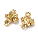 Vandfast Blomster Mellemled – 18K Forgyldt Stål (10x7x2.5mm) 2 stk. - Uniq Perler - 119121