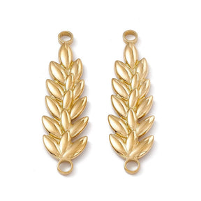 Water-resistant Flower Intermediate, 18K Gold-plated Steel, 38x11mm - Uniq Perler - 113521