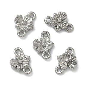 Vandfast Blomster Mellemled – Stål (10x7x2.5mm) 2 stk. - Uniq Perler - 119120