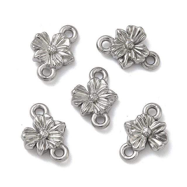 Vandfast Blomster Mellemled – Stål (10x7x2.5mm) 2 stk. - Uniq Perler - 119120