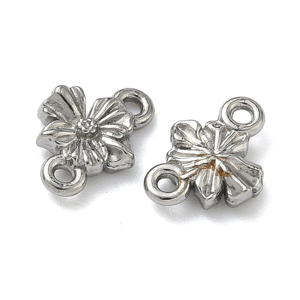 Vandfast Blomster Mellemled – Stål (10x7x2.5mm) 2 stk. - Uniq Perler - 119120