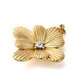 Vandfast Blomster Vedhæng – 18K Forgyldt Stål (23,5x26mm) - Uniq Perler - 115334