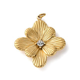 Vandfast Blomster Vedhæng – 18K Forgyldt Stål (23,5x26mm) - Uniq Perler - 115334