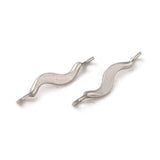 Vandfast Bølget Mellemled Connector, Stål, (15x2x3mm, 4 stk.) - Uniq Perler - 435843