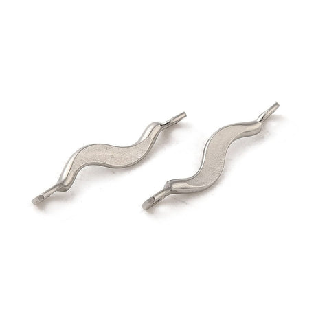 Vandfast Bølget Mellemled Connector, Stål, (15x2x3mm, 4 stk.) - Uniq Perler - 435843