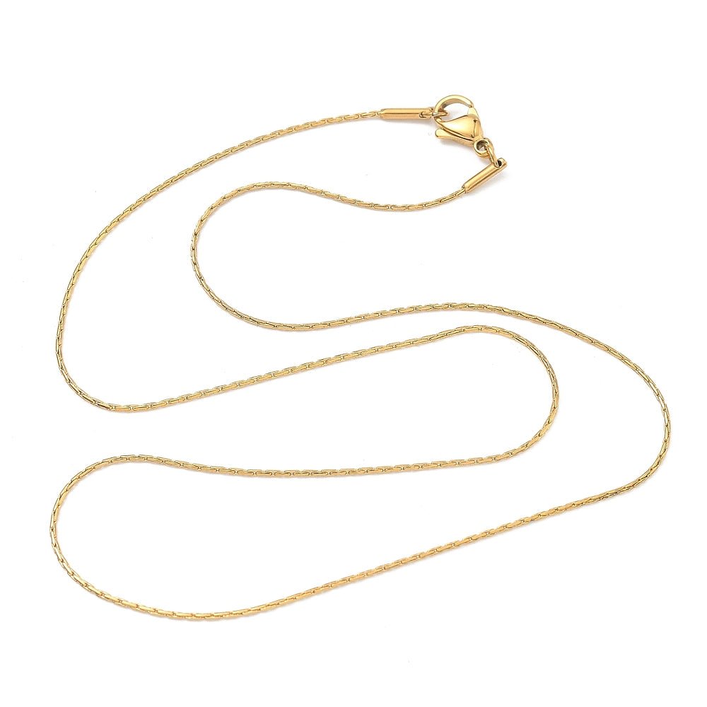 Wasserdichte Boston Halskette mit Karabinerverschluss – 18K Vergoldet Stahl (45cm) - Uniq Perler - 117457